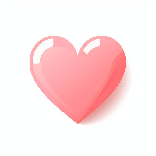 Pink heart in Minimalist style on white background