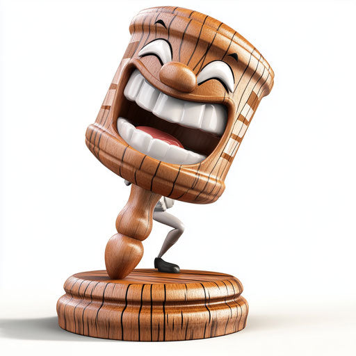 Humorous caricature of a cartoon hammer with human features