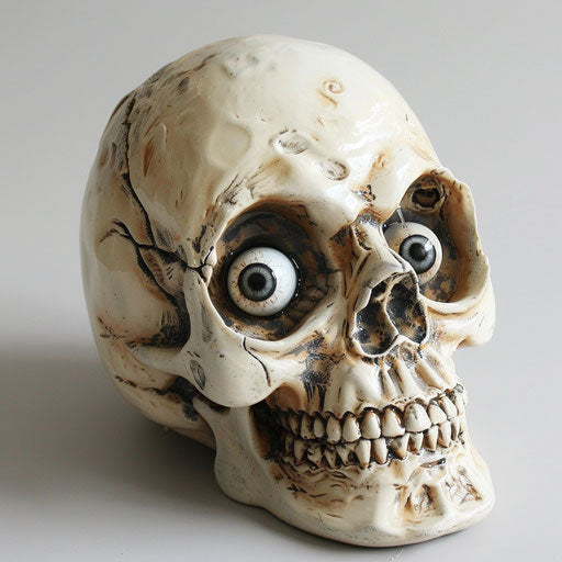Skull with eyes, animated gif style, whimsical humor