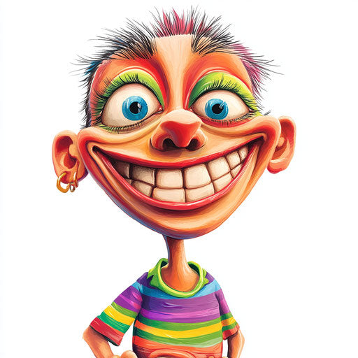 Humorous caricature of a shirt caricature clipart with human characteristics