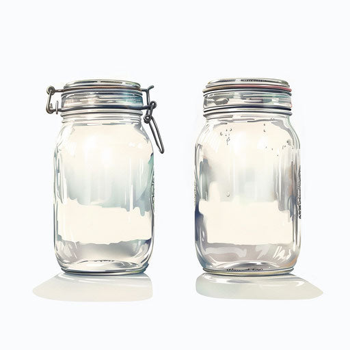 Realistic illustration of a mason jar on white background