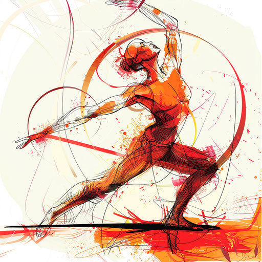 Dynamic tattoo sketch of a yogi in warrior pose