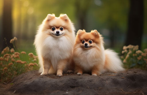 Dwarf dogs, origins and history, light red and light emerald styles, accurate and detailed 17:11