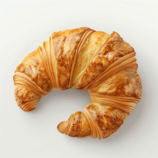 Realistic croissant clipart on flat white background