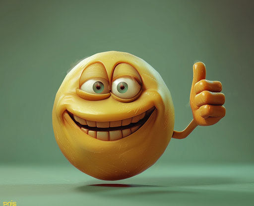 Smiling emoticon giving thumbs up