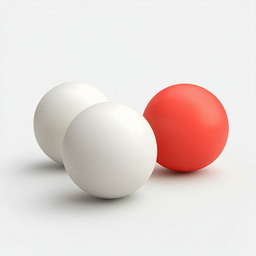 3D Ping Pong Balls on flat white background, isolated clipart