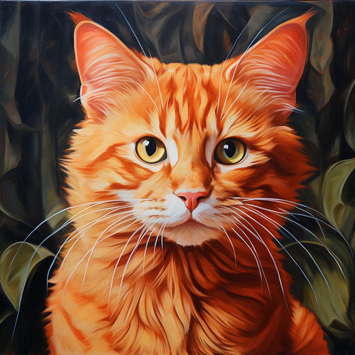 Oil painting of ginger cat
