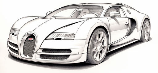 Bugatti car Coloring Pages best image, realistic usage of light and color