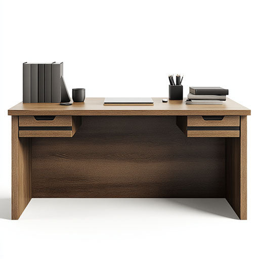 Realistic clipart of an office desk, high resolution, no background, isolated