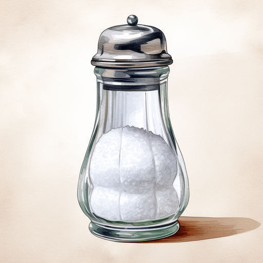 Salt shaker illustration in the style of oil painting on white background