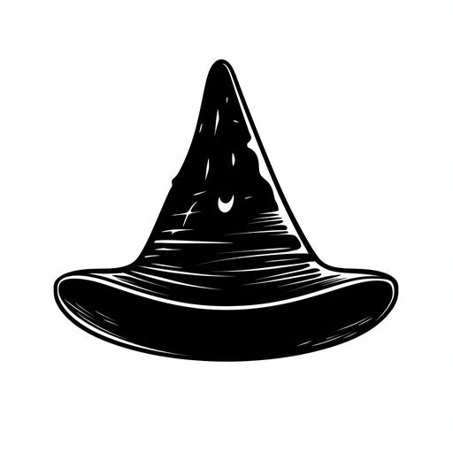 Witch hat clipart in Minimalist style on white background