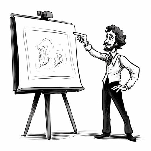 Whiteboard clipart in the style of Chiaroscuro Art, on a white background