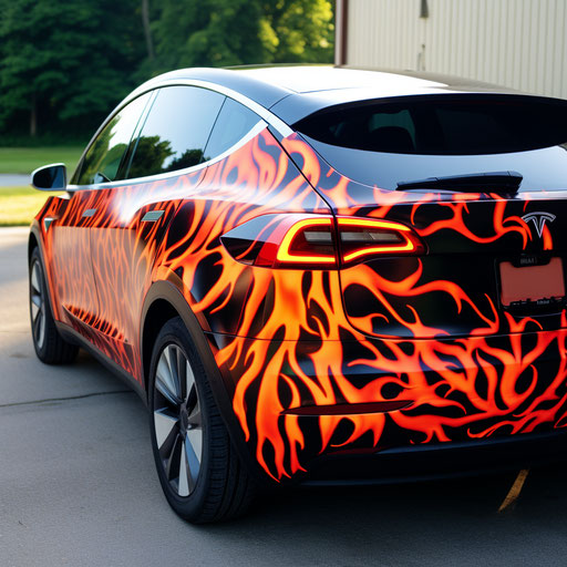 Flame decal for Tesla Model 3