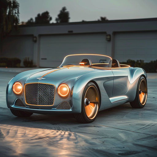 Vintage electric roadster with futuristic technology