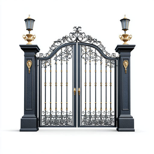 3D gate on flat white background, isolated clipart