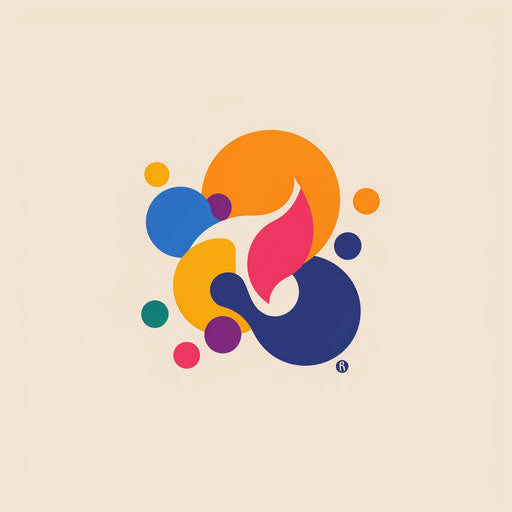 Playful logo with bright colors and fun shapes