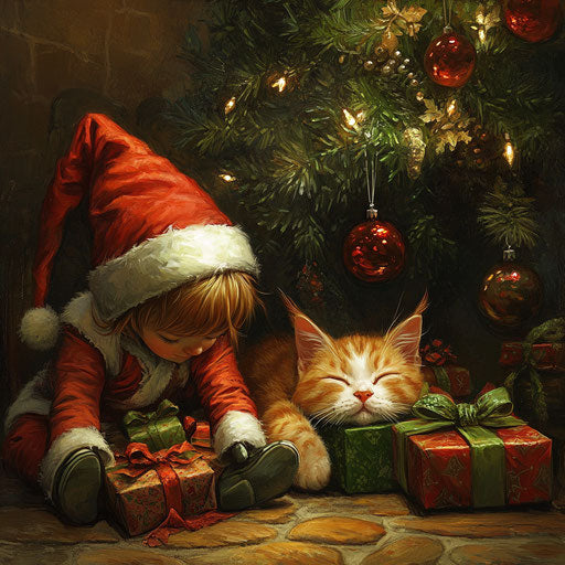 A Christmas elf on a secret mission, ninja-style