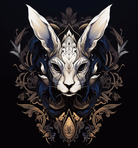 Drawing of celtic design with an animal head