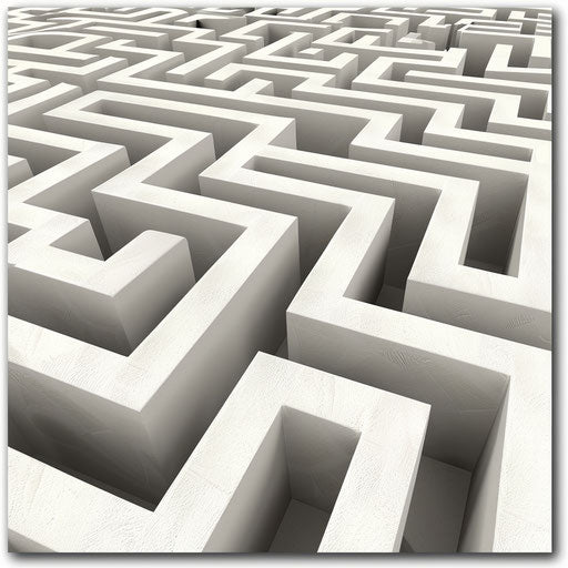 Realistic maze clipart on flat white background