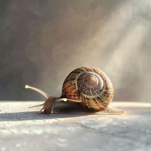 Snail clipart with photo realistic style and random flat background