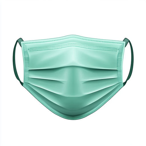 Realistic surgical mask clipart, high resolution, isolated
