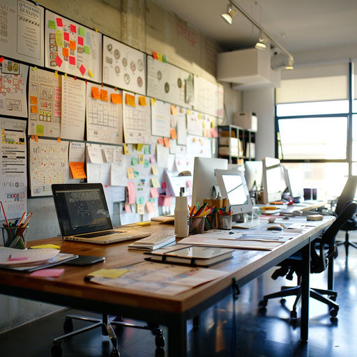 Dynamic and creative marketing team office