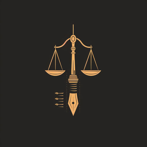 Balance of justice and precision of the pen