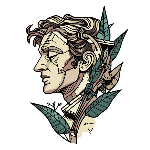 Beautiful flat tattoo sketch of constantine tattoo