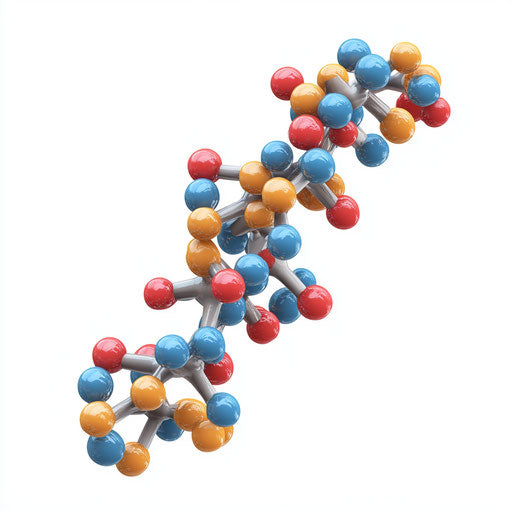 3D protein in photo realistic style with flat white background, isolated clipart