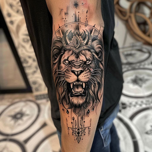 Lion tattoos for men with dark surrealism