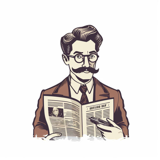 Minimalist style news clipart on white background