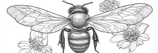 Very simple bee coloring book page 3:1