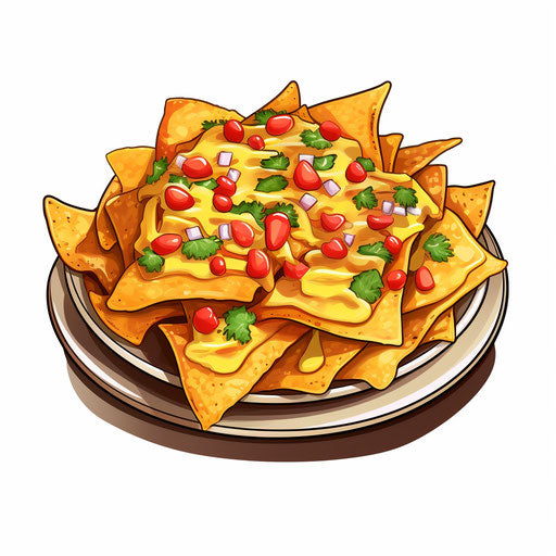 Nachos clipart in Chiaroscuro style on white background