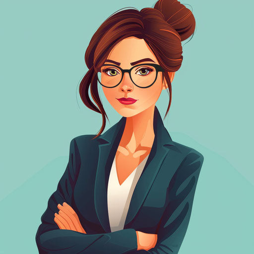 Career illustration with flat random background and vibrant tones