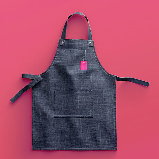 Apron on bright magenta background with intense color saturation