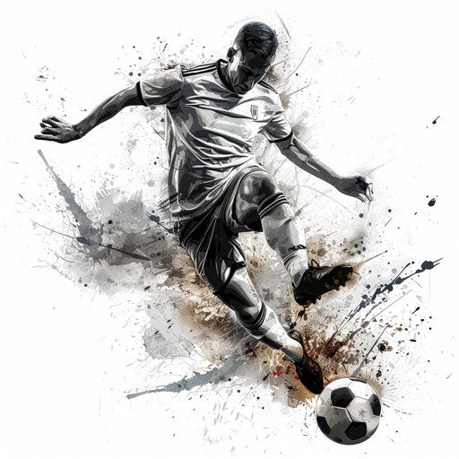 Soccer clipart with photo realistic style on flat white background