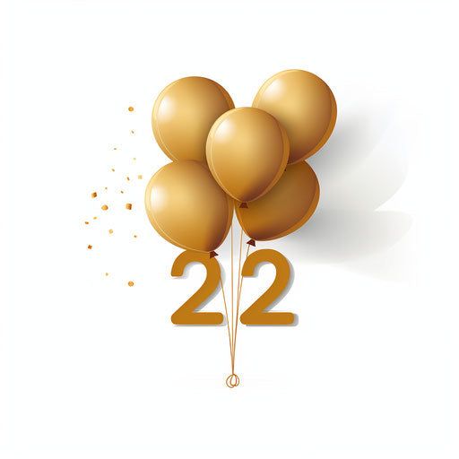 New Year 2024 Clipart in Minimalist style on white background