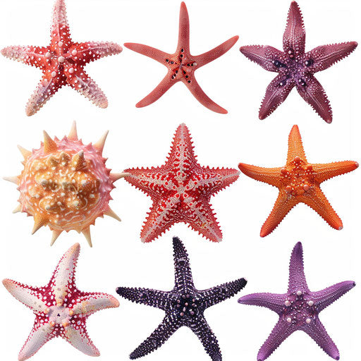Starfish clipart in photo realistic style on white background