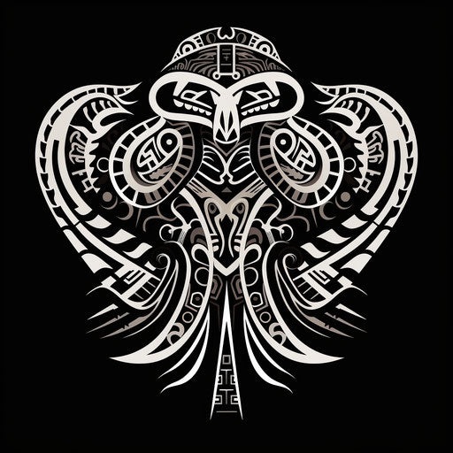 Tribal tattoo with a hawk, Tongan art style