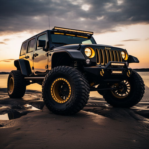 Remarkable jeep with classic Dubs tires