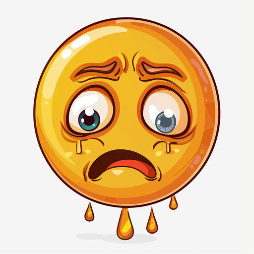 Emotion of a crying person, transparent background, emotive