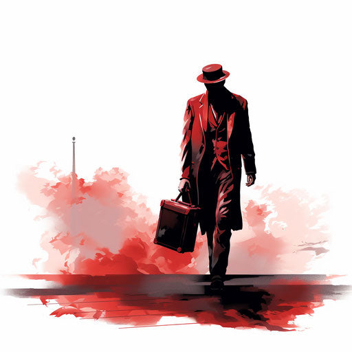 Farewell clipart in the style of Chiaroscuro Art, on white background