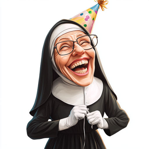 Editable Nun Caricature Clipart for Custom Designs