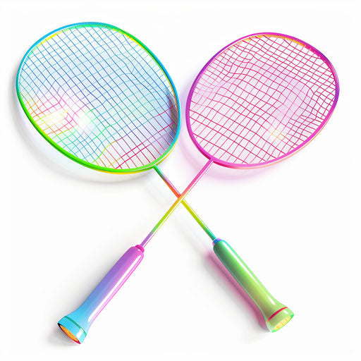 Photo realistic badminton clipart on a flat white background