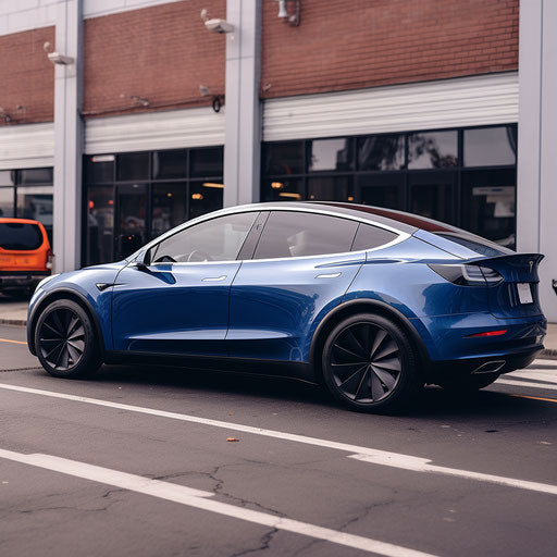 Side view of the Tesla model y