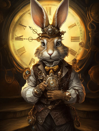 A rabbit with pocket watch and chain drawn by Theodoah
