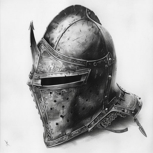 Medieval knight's helmet with a modern military twist