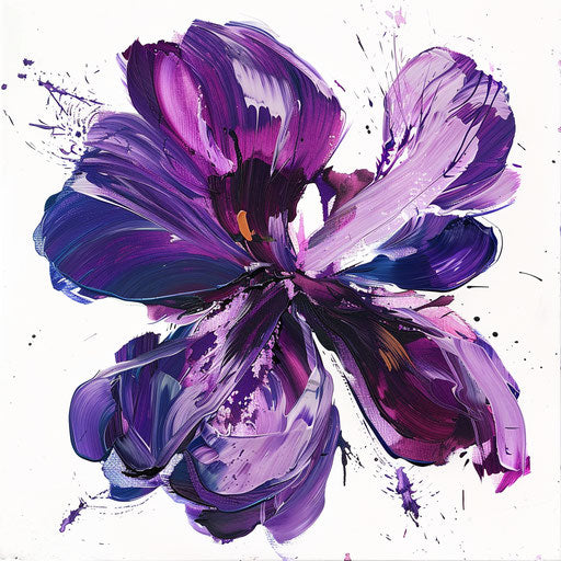 Impressionistic painting of a violet flower tattoo