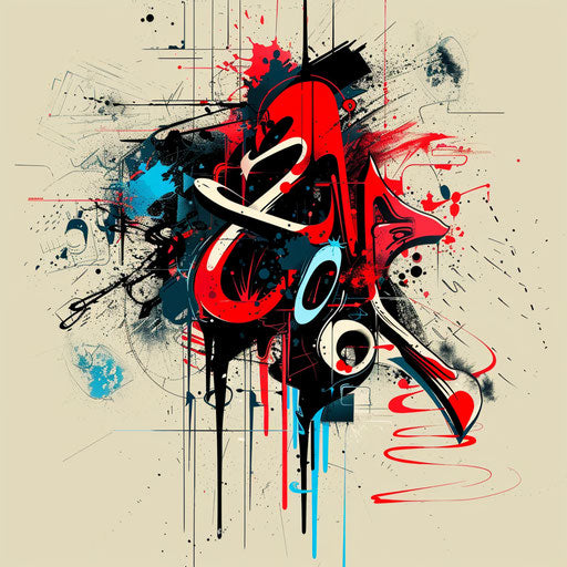 Edgy street-style artlogo with graffiti elements and urban colors