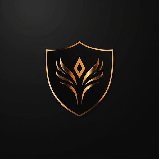 Traditional digital marketing logo with shield emblem on black background